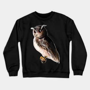 Digital owl drawing - nature inspired art and designs Crewneck Sweatshirt